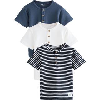 Next Kortærmet tekstureret Henleys T-shirt 3 pakke (3måneder -7år)