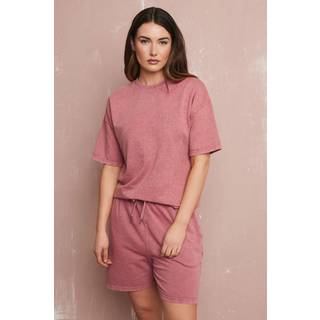 Lts Tall Pink Acid Wash Sweat Shorts 20 Lts | Tall Women's Jersey Shorts