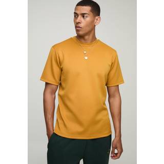 Mens Mustard Regular Fit Scuba T-Shirt