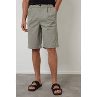 Threadbare Threadbare Green Relaxed Fit Pleated Stretch Chinos Shorts - 34r