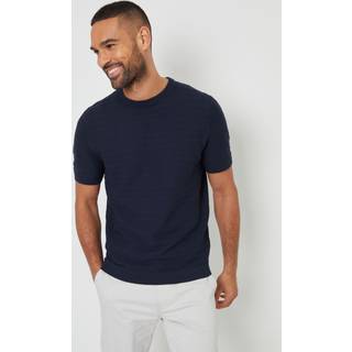 Threadbare Threadbare Navy Textured Knitted T-Shirt