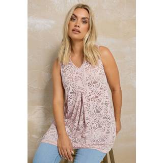 Yours Curve Yours Curve Pink Broderie Anglaise Vest