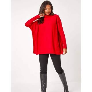 Roman Roman Red High Neck Longline Knit Jumper