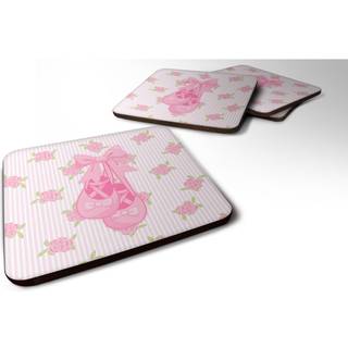 """" Caroline's Treasures Ballerina Ballet Shoes Foam Coaster Set på 4 3,5 multicolor """"