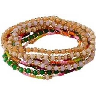 Bibi Bijoux Bibi Bijoux Lyserød armbåndssæt med flere farver og perler