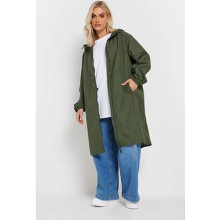 Yours Curve Yours Curve Green Lightweight Longline Parka Jacket