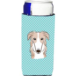 Checkerboard Blue Borzoi Ultra Beverage Isolators til slanke dåser BB1166MUK