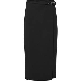M & Co M & Co Black Buckle Detail Midi Skirt