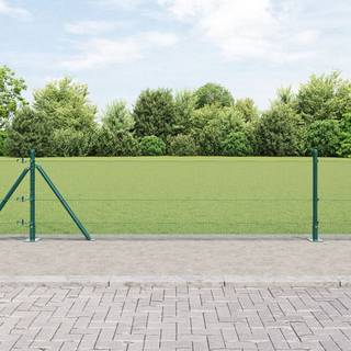 svejset trådhegn med 13 flangede pæle Grøn 0.4x50 m Stål