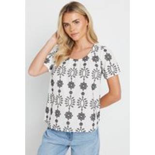 M & Co Petite 100% Bomuld Broderet Kortærmet T-shirt44lille