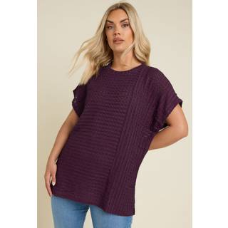 Yours Curve Yours Curve Purple Textured T-Shirt