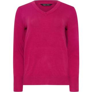 M & Co M & Co Pink Longsleeve V-Neck Jumper