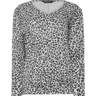 M & Co M & Co Leopard Tryk V-hals Langærmet Top