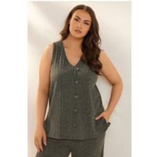 Yours Curve Yours Curve Green Waistcoat