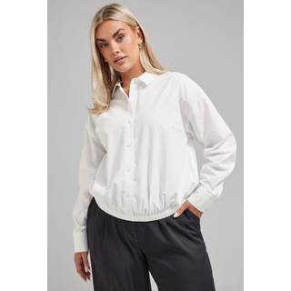 Yours Curve Yours Curve White Limited Elastic Waist Shirt