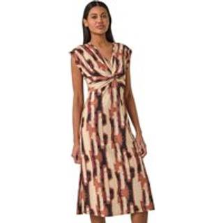 Roman Roman Abstract Tryk V-hals Twist Midi Kjole