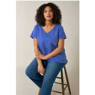 Evans Evans Blå 100% Bomuldsjersey Slub T-shirt