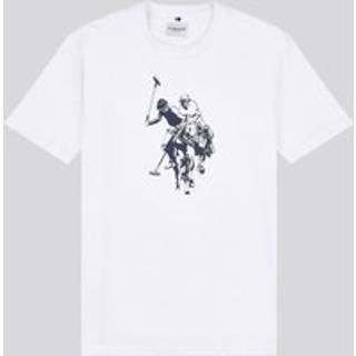 U. S. Polo Assn U. S. Polo Assn. White Mens Double Horsemen Graphic 100% Cotton T-Shirt