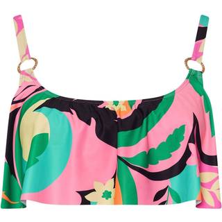 Yours Curve Yours Curve Pink Floral Frill Bikini Top