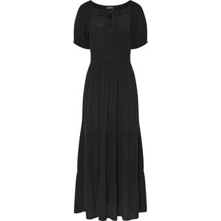 Lts Tall Black Textured Balloon Sleeve Dress 16 Lts | Tall Women's Black Dresses
