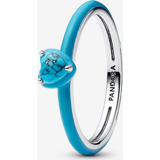 Pandora 193828C01 Damenring Silber Türkisfarbenes Herz