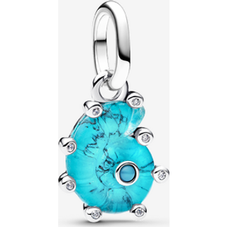 Pandora Silver Blue Murano Glass Sea Snail Dangle Charm