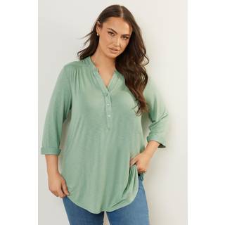 Yours Curve Yours Curve Green Half Placket Blouse