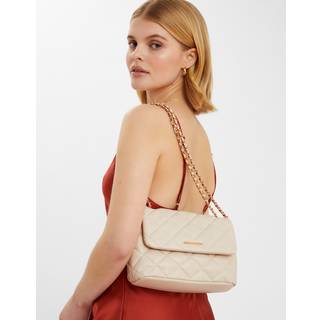 Accessorize Accessorize Cream Quilted Faux Leather Cross-Body Bag