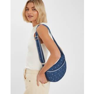 Accessorize Accessorize Blue Polka Dot Denim Sling Bag