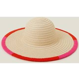Accessorize Accessorize Natural Colourful Trim Floppy Straw Hat