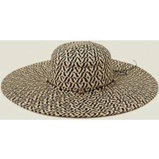 Accessorize Accessorize Black Two Tone Floppy Straw Hat