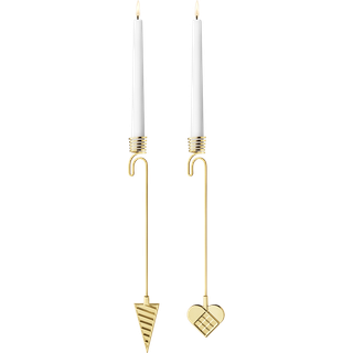Georg Jensen 2025 Lyseholder, hjerte & kræmmerhus - Forgyldt