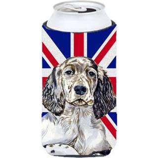 Engelsk setter med engelsk union Jack British Flag Tall Boy Beverage Isulator Hugger LH9474TBC