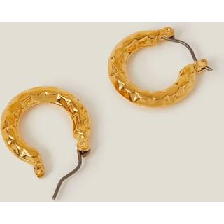 Angels By Accessorize 14ct forgyldte Diamond Cut Horseshoe Hoop øreringeEn