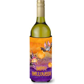 """"Caroline's Treasures BB7458LITERK Halloween lille heks og flagermus Vinflaske Hugger kold-drik-koozies 750 ml Multicolor""""