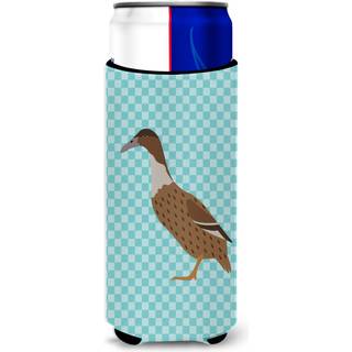 """"Caroline's Treasures hollandsk krog Bill Duck Blue Check Dekorative Can Hugger Slim Multicolor""""