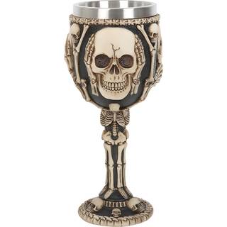Totenkopf Kelch mit 3 Totenschädeln & Knochen als Motiv 19cm