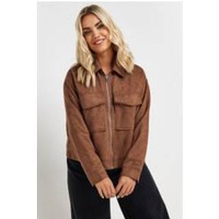 Yours Curve Yours Curve Brown Short Suede Jacket