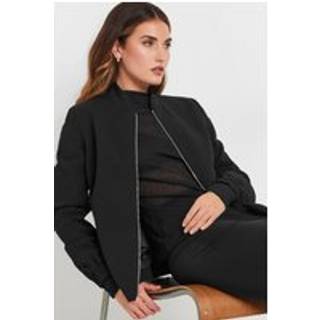 Lts Tall Black Scuba Zip Bomber Jacket 22 Lts | Tall Women's Bomber Jackets