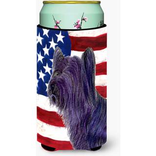 USA Amerikansk Flag med Skye Terrier Tall Boy Drik Insulator Drik Insulator Hugger