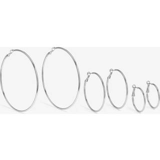 Mood Mood Silver Tone Polished Large Hoop Earrings 3 Pack