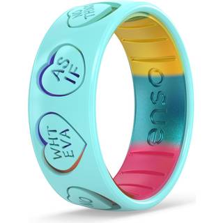 ENSO Rings ?tset klassiske Valentinsdag Silikone ringe - behageligt og fleksibelt design - Tal med hjertet - st?rrelse 4