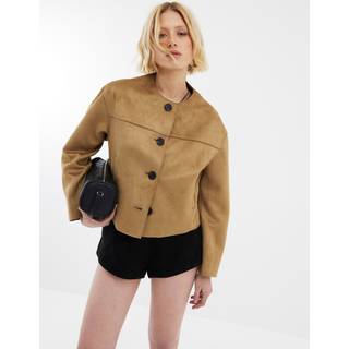 River Island Suedette Collarless Jakke34