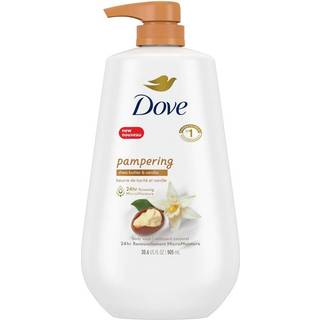 Duva kroppstvätt med pumpskämpar sheasmör & vanilj för 24 timmar lotion-mjuk hud fuktgivande hudrengöring utan sulfater inga parabener 30,6 oz