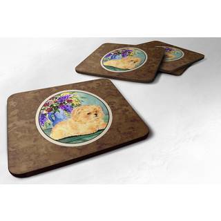"""" Caroline's Treasures SS8302FC Pomeranian Foam Coasters (S?t p? 4) 3,5 """" ""H X 3,5"" """" W Multicolor """"