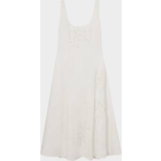 Reiss Reiss Elise Hør Blomster -Brodereret Midi Kjole - EU 38 (UK 10)