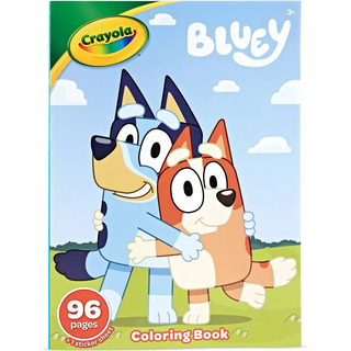 CRAYOLA Farvelægningsbog - Bluey: 96 sider med Bluey-farvelægning + Klistermærkeark inkluderet | Velegnet til børn fra 3 år