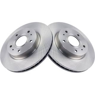 TRQ Front Brake Rotors Set Vent Compatible med 2007-2013 Suzuki SX4