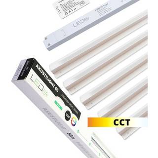 Troldtekt LED Skinnesæt 5x90 cm - Planforsænket, Akustilight inkl. ledninger og driver - Kulør : Neutral