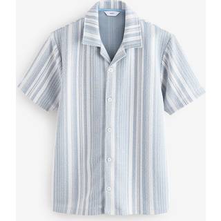 Next Blue Textured Stripe Jersey Shirt - X-Large